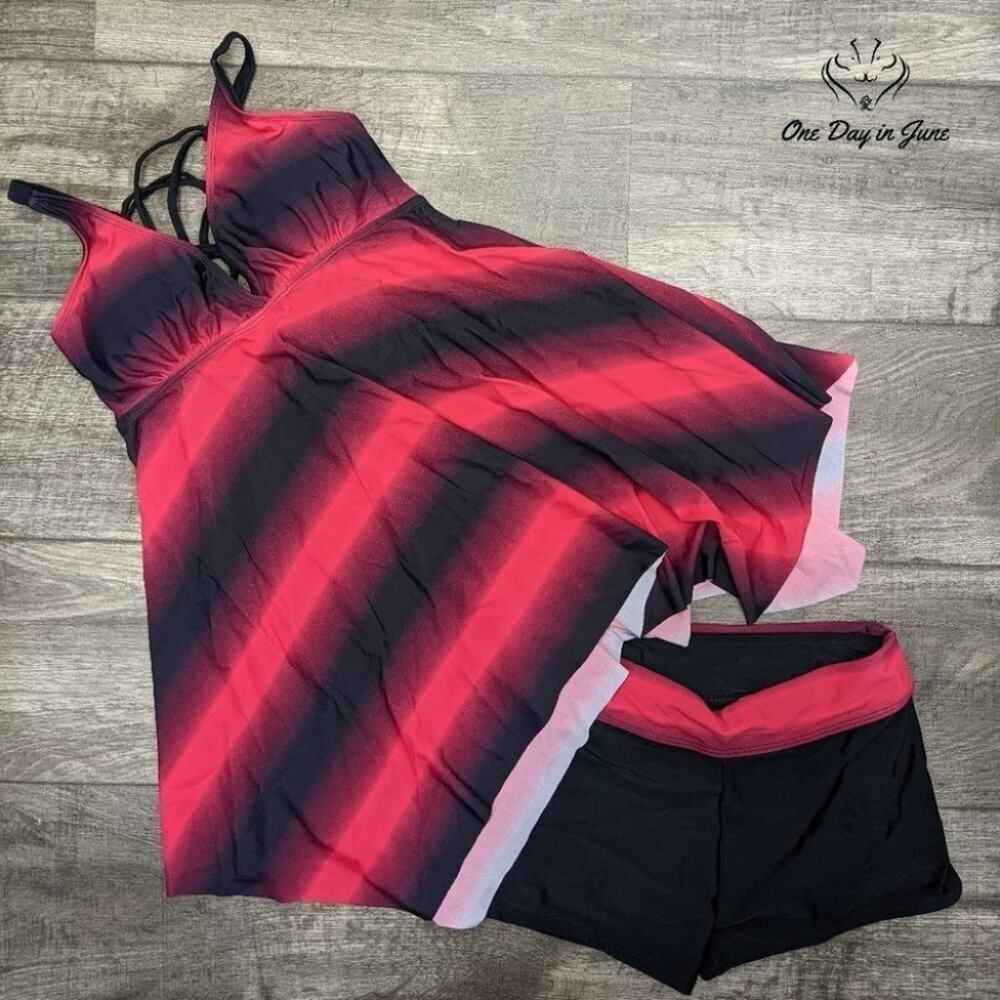 Dokotoo V Neck Boyshort Tankini Swimsuit Size S